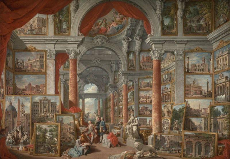 Giovanni Paolo Pannini Picture Gallery with Views of Modern Rome France oil painting art